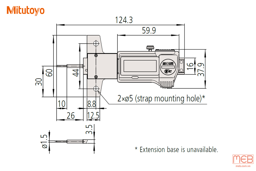 Thước đo độ sâu gai lốp dòng 571 Mitutoyo